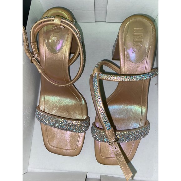 INC Womens Caymi Rhinestone Dressy Slingback Heels Size 6.5 New With Defects - Picture 2 of 6